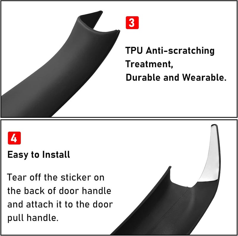 Jaronx Compatible with BMW X3 F25/X4 F26 Door Handle Covers,3PCS Interior Door Pull Handle Covers for BMW X3 F25 2010-2016, X4 F26 2014-2017, Left and Right Side(Black) - Image 4
